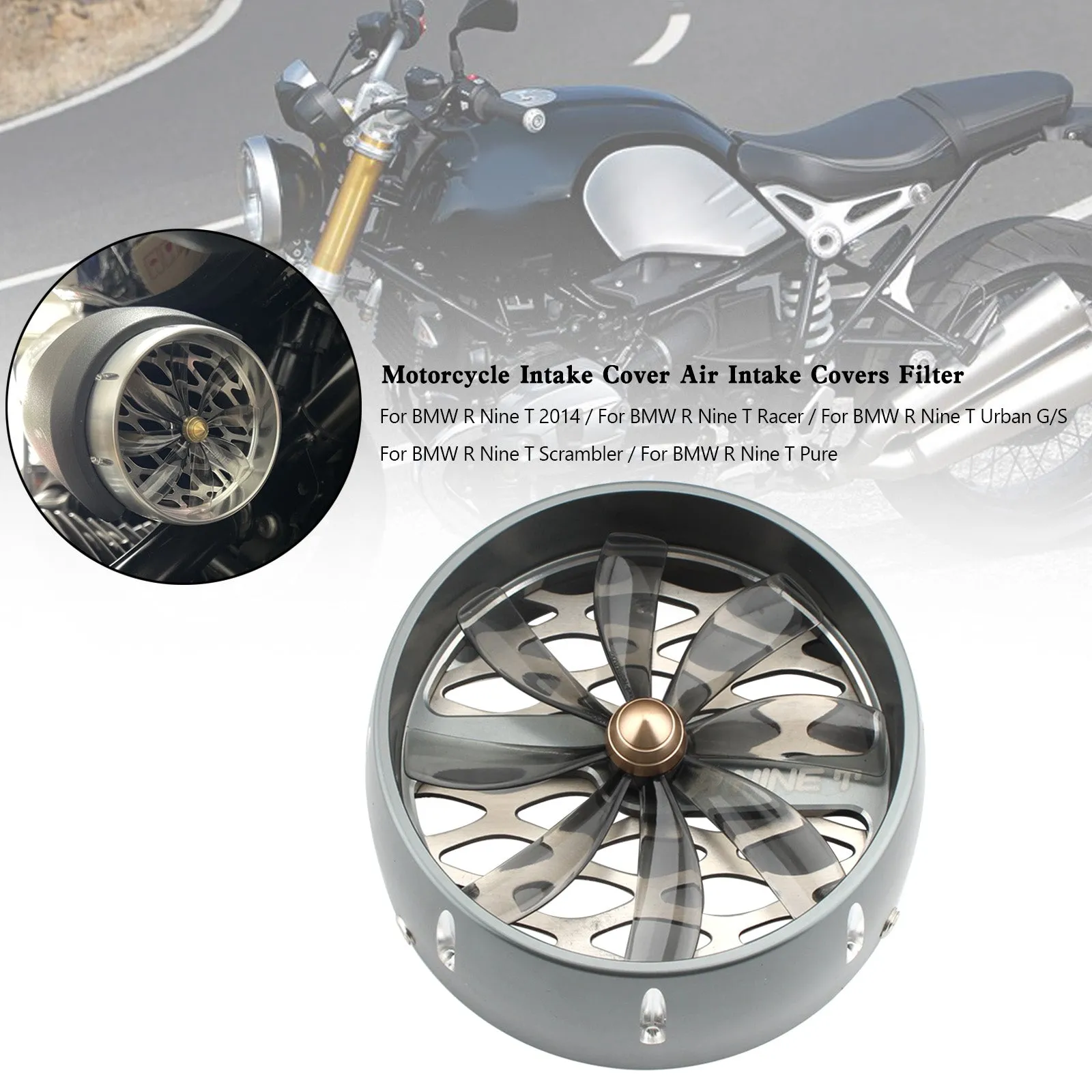 BMW R Nine T Nine T R9T Tapa de admisión Tapas de admisión de aire Filtro Titanio