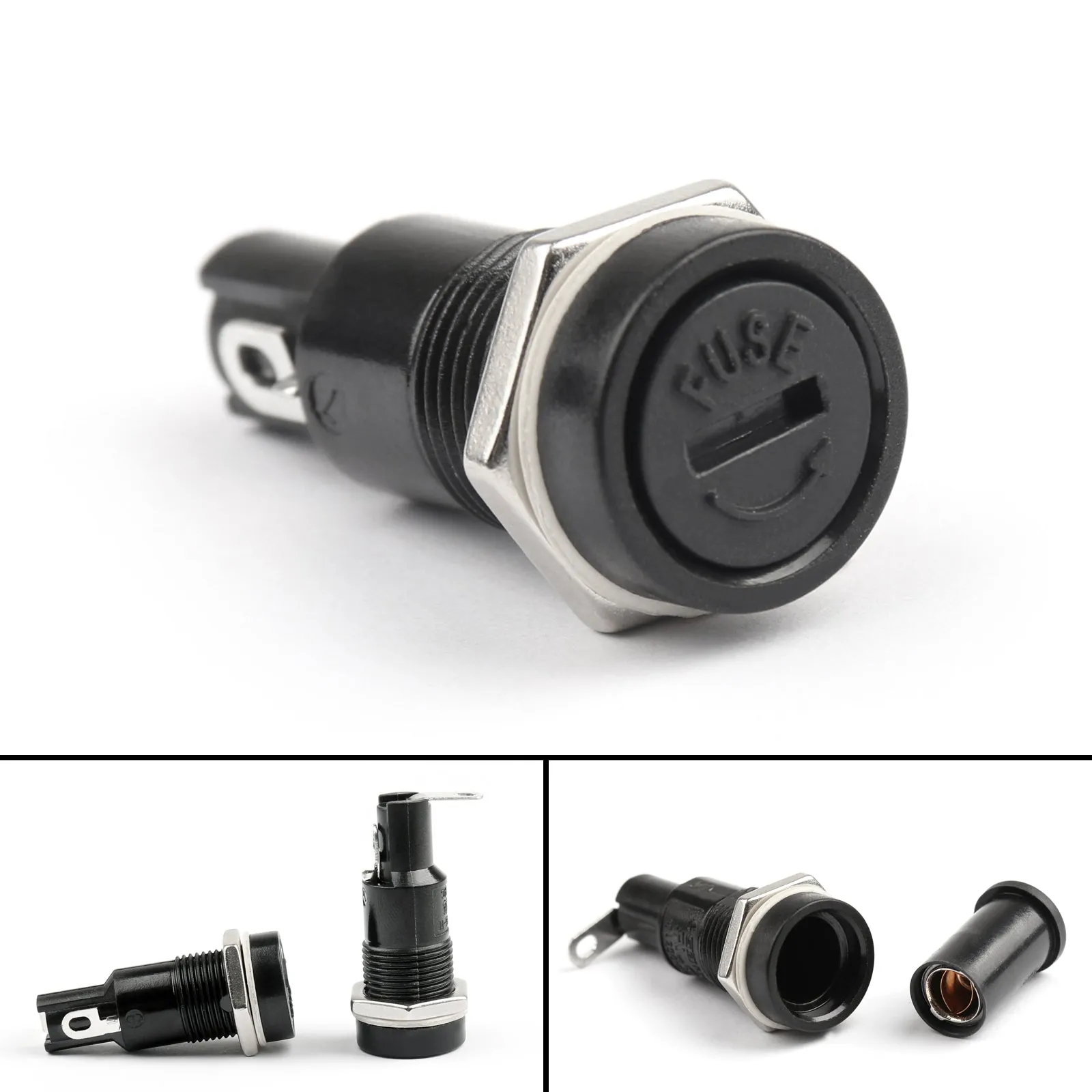 Portafusibles de chasis de montaje en Panel SCI R3-11, 8 Uds., para fusibles de vidrio de 5x20mm, 10A, 250V