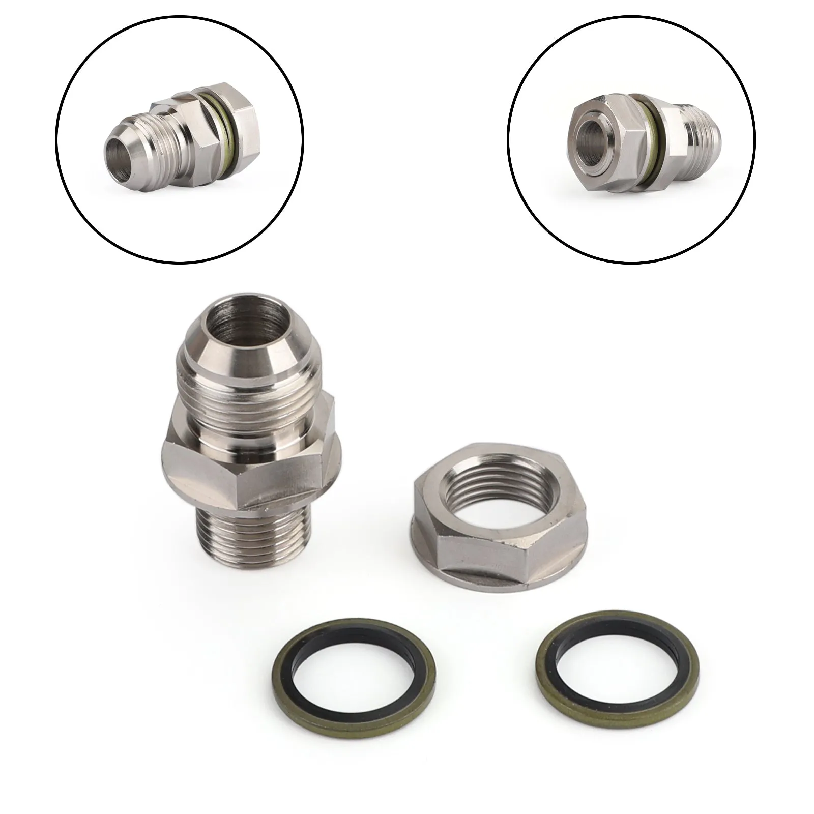 Adaptador de drenaje de retorno de cárter de aceite turbo 10AN a M18x1.5 Plata Genérico