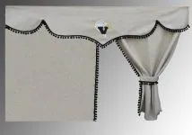 Conjunto cortinas E-TECH, E-STAR, con bolitas negras