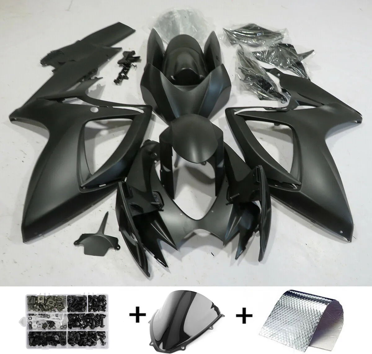 Kit de plastico de inyección carenado negro mate Amotopart para Suzuki GSXR600/750 2006-2007 generico