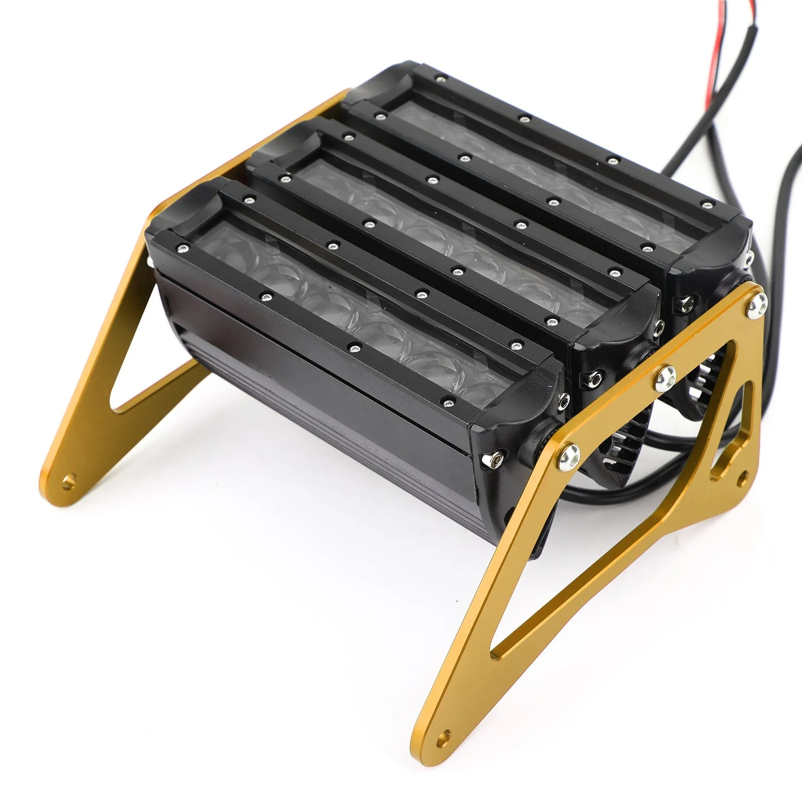 Faro de barra de luz LED blanco de 3 filas para Honda MSX 125 SF Grom 13-2019, color dorado genérico