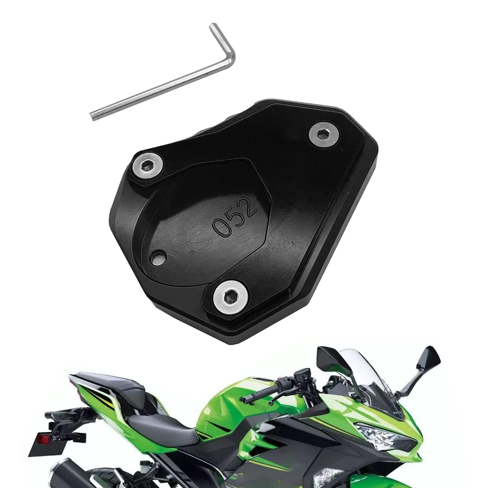 Soporte lateral para ampliar placa para KAWASAKI Ninja 400 Versys 650 KLX250 genérico
