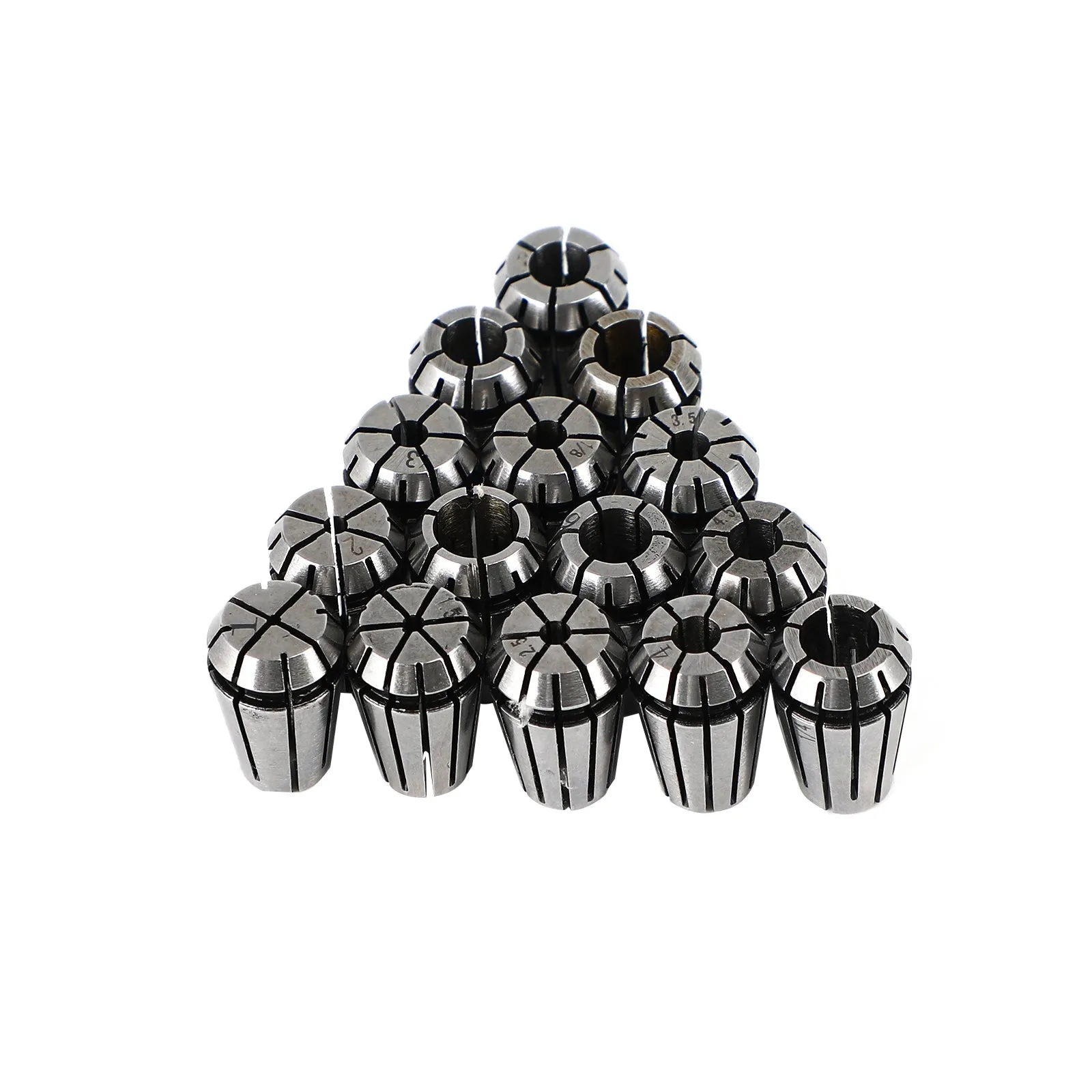 15 piezas ER11 Pinza de resorte 1/16 "-3/4" para herramienta de torno de fresado CNC