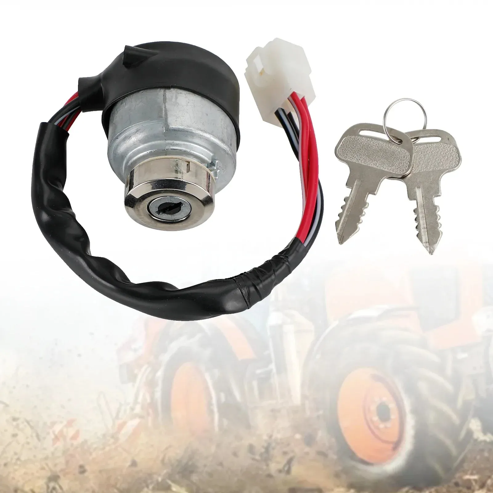 Kubota M4900 M5700 M6800 M8200 Interruptor de encendido con 2 llaves compatibles con 52200-41212