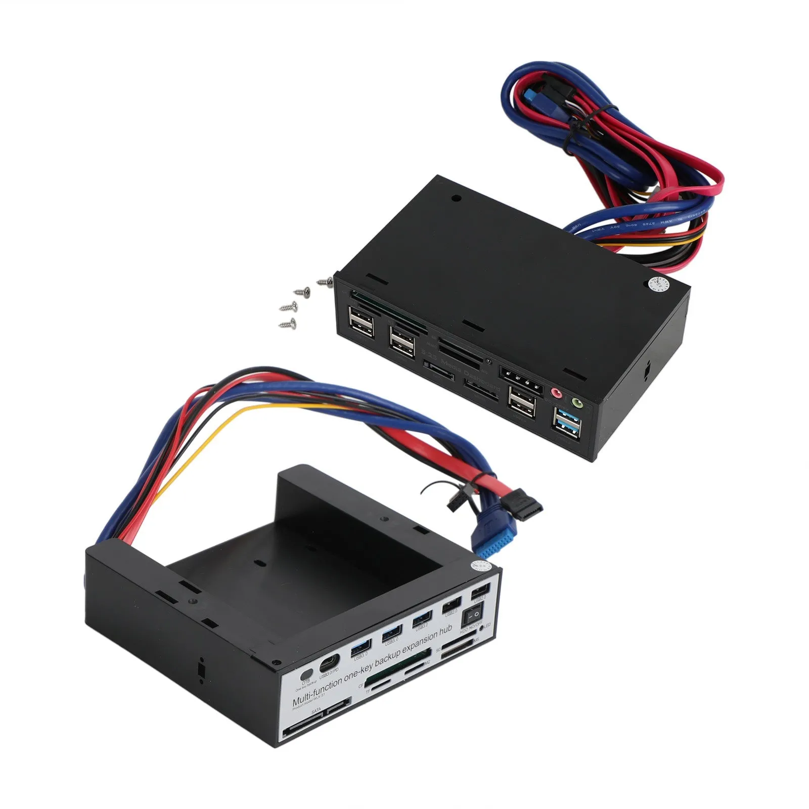 Lector de tarjetas USB 3.0 multifuncional 5 en 1 5,25" Concentrador de expansión del panel frontal