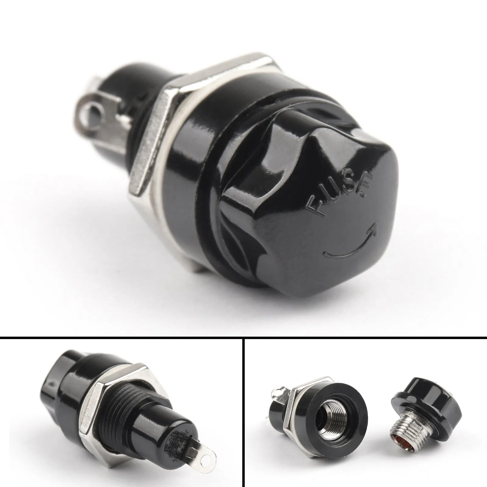 Portafusibles de chasis de montaje en panel SCI R3-26 para fusibles de vidrio de 5x20 mm 10 A 250 V