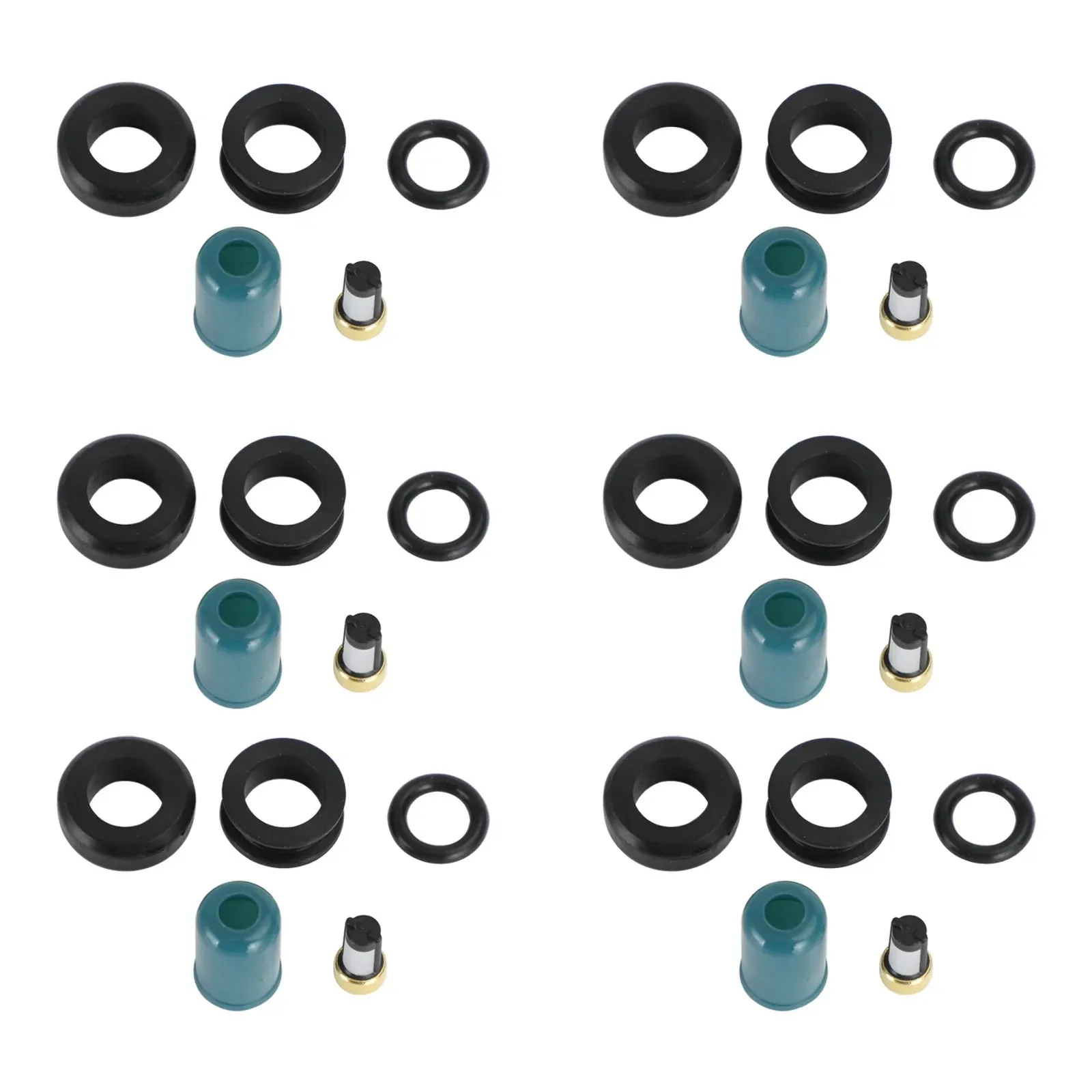 Kit de reconstrucción de juntas de reparación de inyectores de combustible de 6 piezas para Toyota 3VZE 1988-1995 3.0L genérico