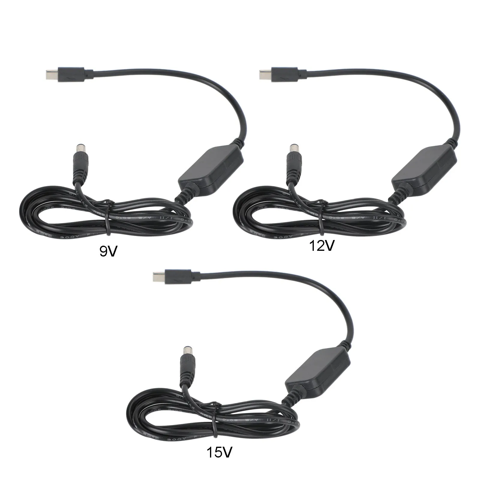Adaptador USB a 9/12/15V Volt 5.5 mm * 2.5 mm 1m 39.37 pulgadas Cable de cable de cargador PD