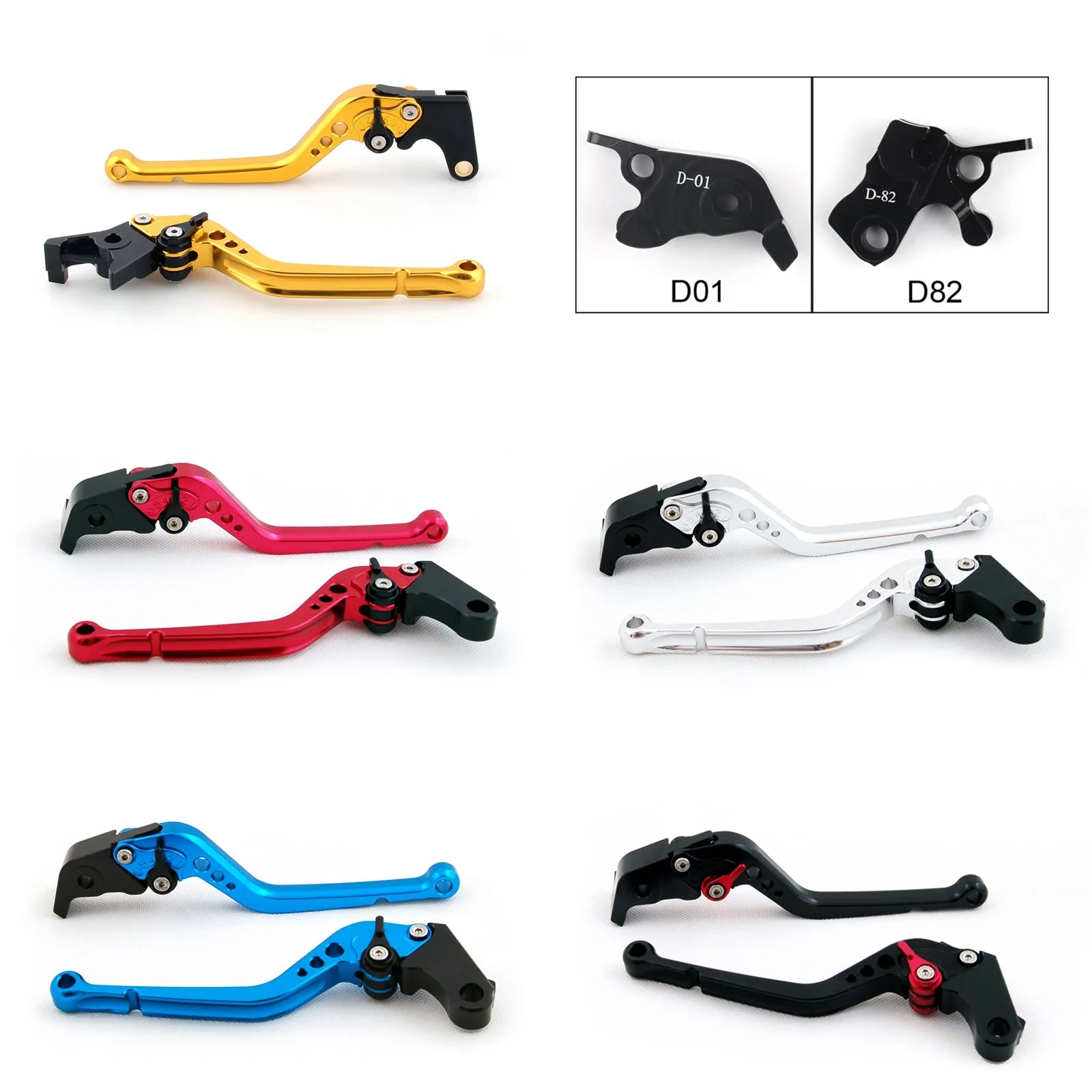 Manetas Freno Embrague Largas para Ducati HYPERMOTARD 821 SP 2013-2015 Negro Genérico