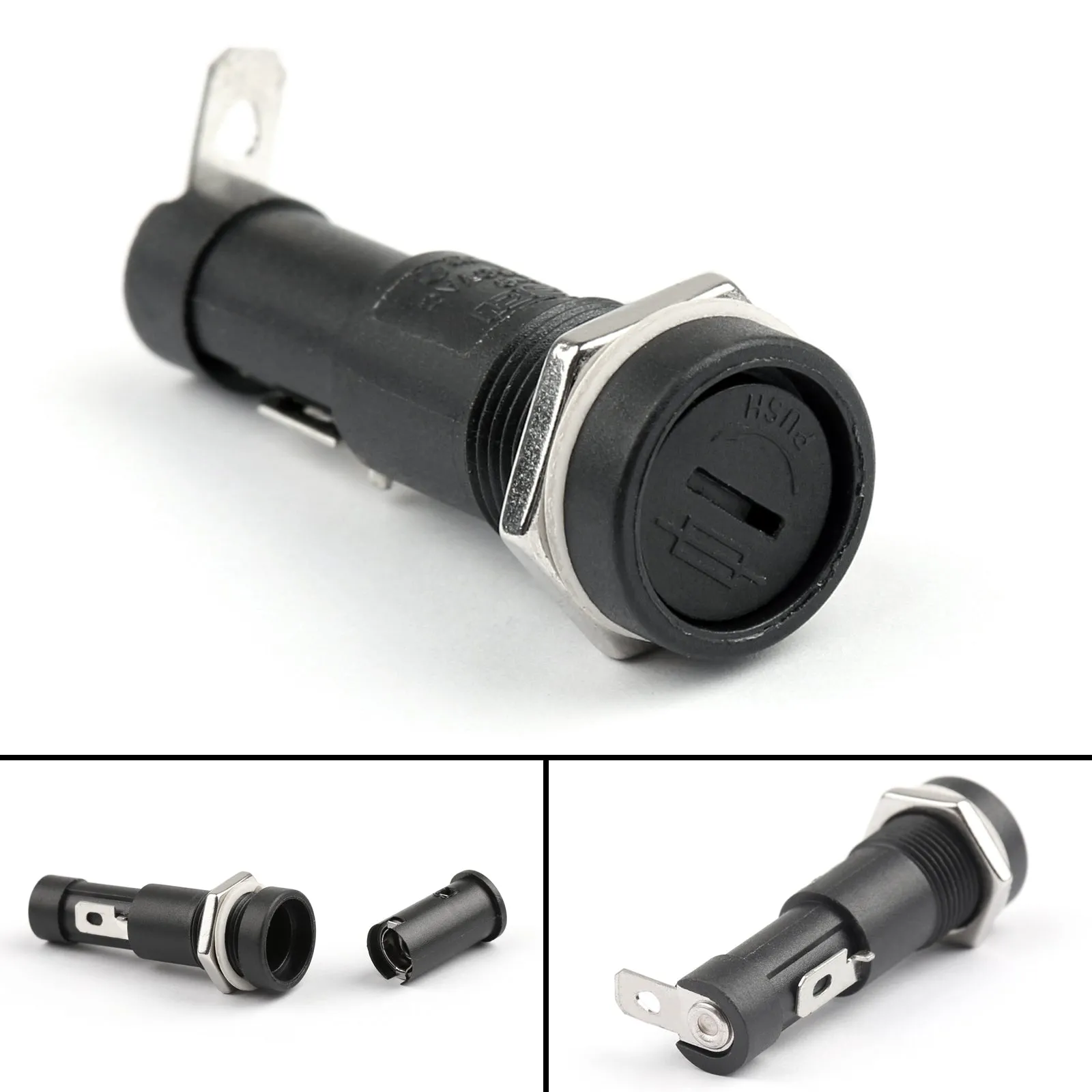 Portafusibles de chasis de montaje en Panel SCI R3-9A, 4 Uds., para fusibles de vidrio de 6x30mm, 15A, 250V