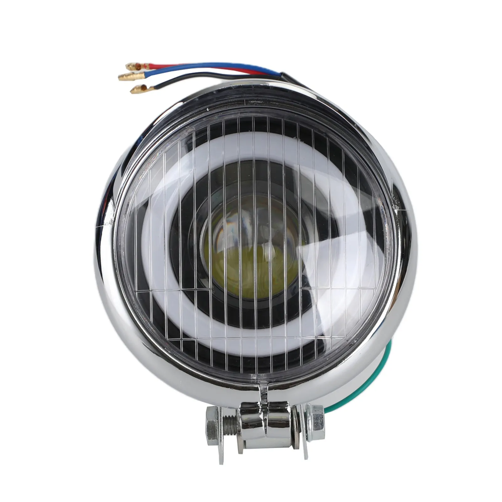 Faro de motocicleta de 5 pulgadas, anillo de Halo cromado DRL para bicicleta genérica personalizada Cafe Racer