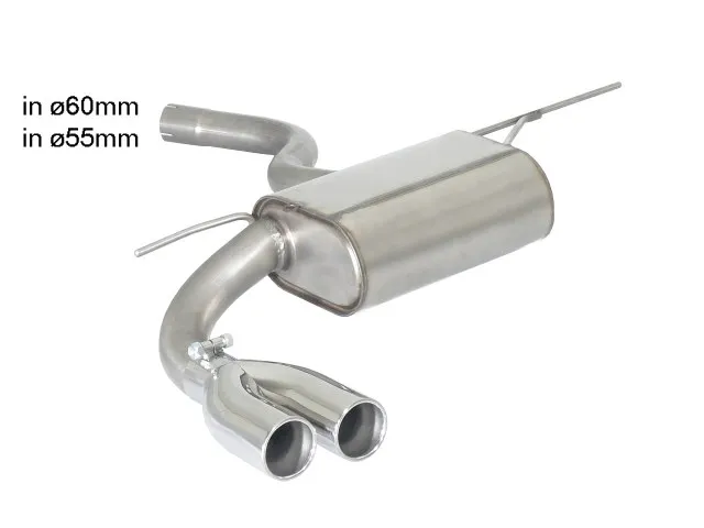 Escape Trasero Acero Inox Salidas Redondas 2x70 Mm Asimetricas - Paragolpes Paquete "M-Sport" - Bajo Paragolpes Original Bmw