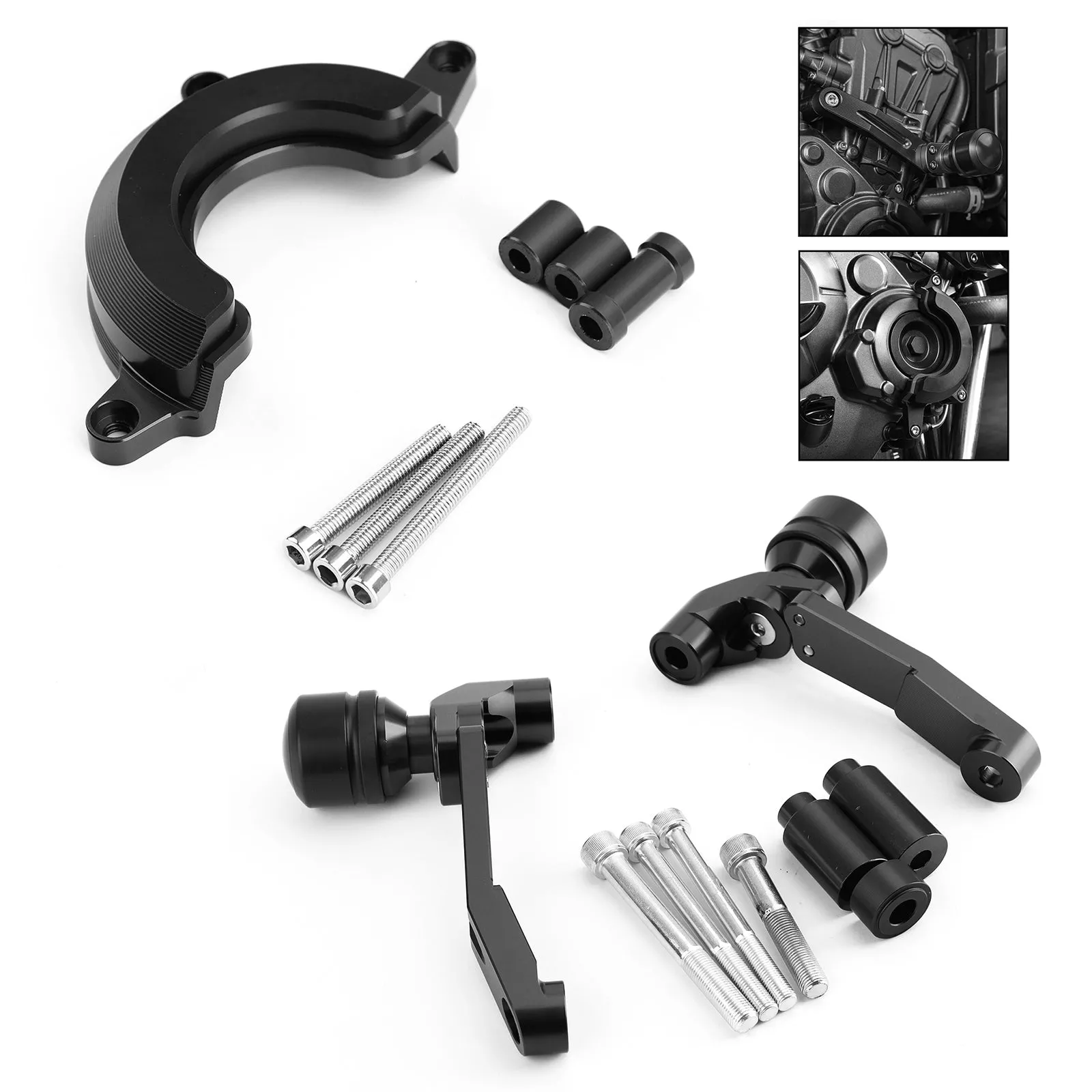 Kit de protectores contra choques del marco del motor para Honda CB650R 2019-2021 Negro Genérico