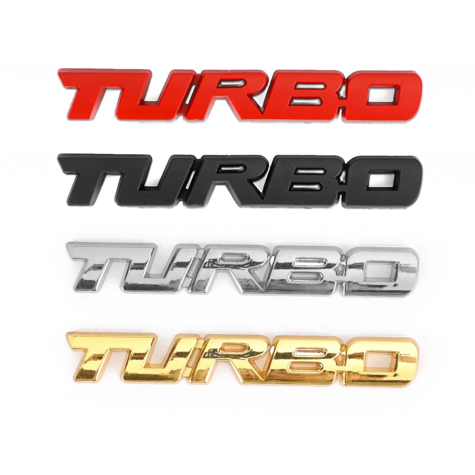 3D Metal Turbo Logo Emblema Emblema Insignia Pegatina Tronco de troncal Calcomanía de plata genérica