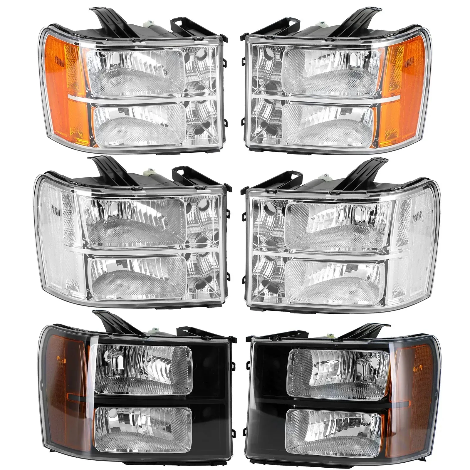 GMC Sierra 1500 2500HD 3500HD 2007-2014 Juego de faros laterales/lámpara