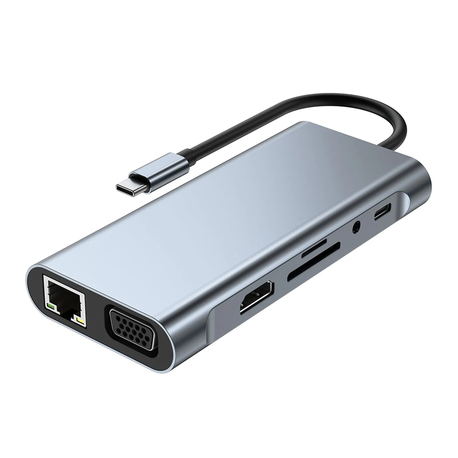 11 en 1 USB-C Tipo C Salida HD Adaptador 4K Estación de acoplamiento multifunción USB 3.0 HD HUB