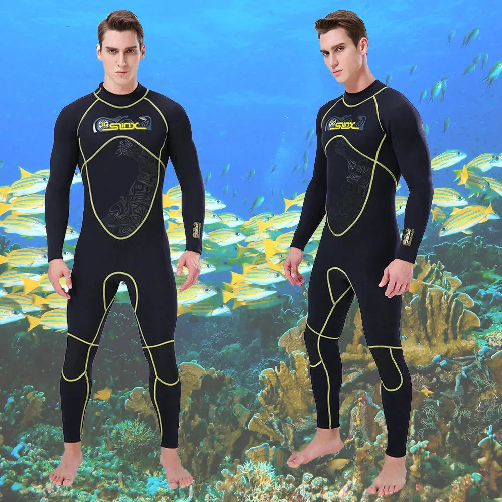 Men Men Neopreno Combinación Combinación de la combinación de cuerpo completo Triatlón de snorkel de cuerpo completo