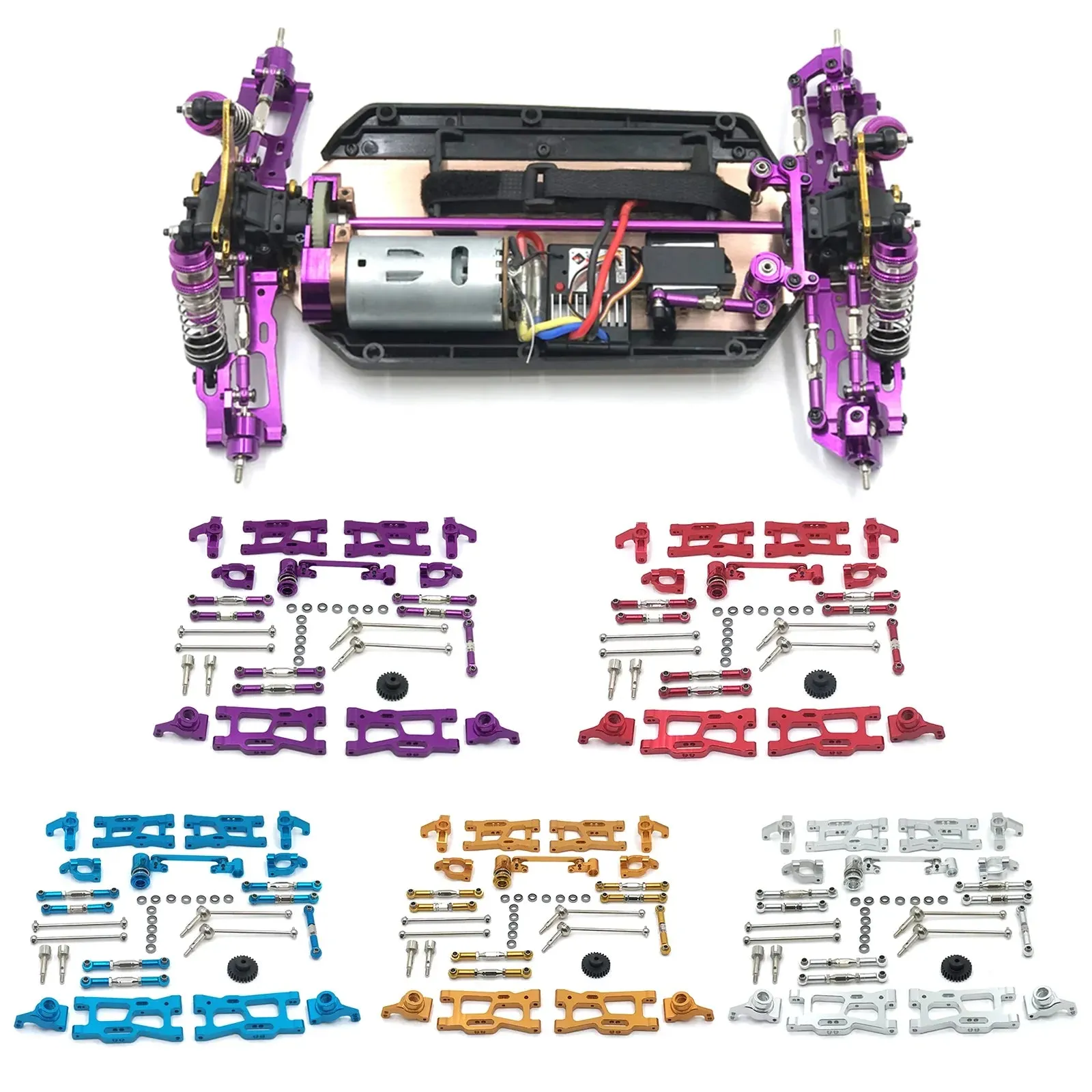 12 Pieces Actualizaciones Kit de piezas RC para WLTOYS 144001 144002 124016 124017 124018 124019