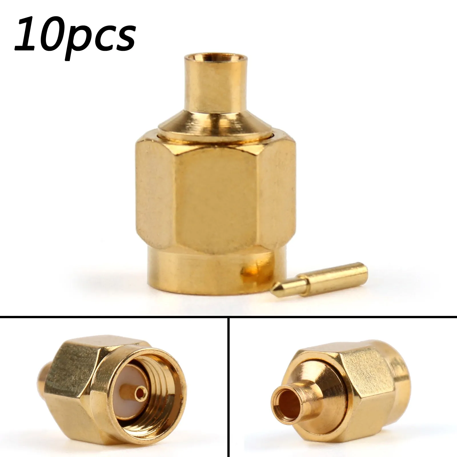 10 Uds conector SMA macho soldadura RG402 0.141 "cable semirrígido recto