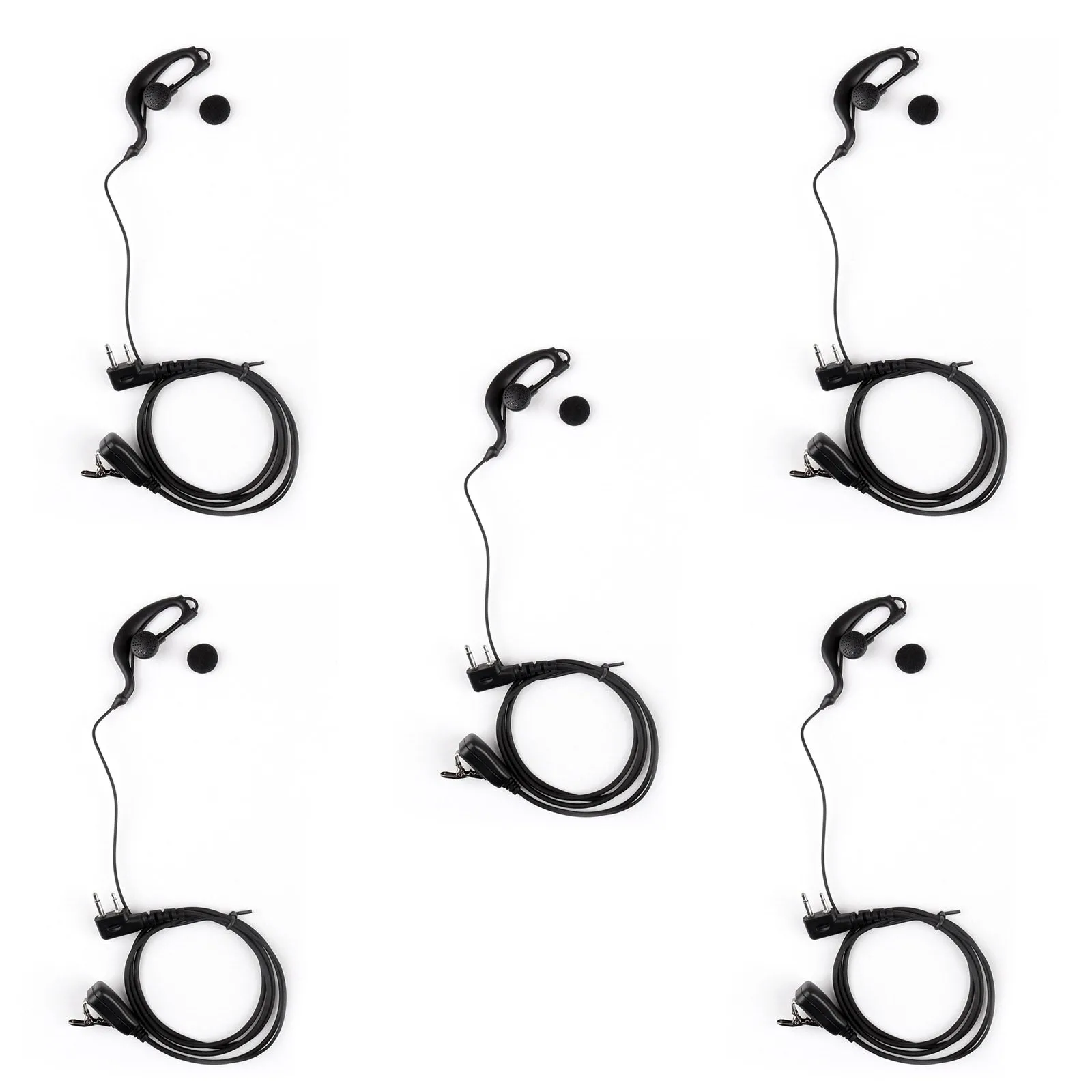 5xEar-Hook auricular PTT para Icom IC-F3 IC-F4 IC-U12 V8 V82 F21 F26 Radio