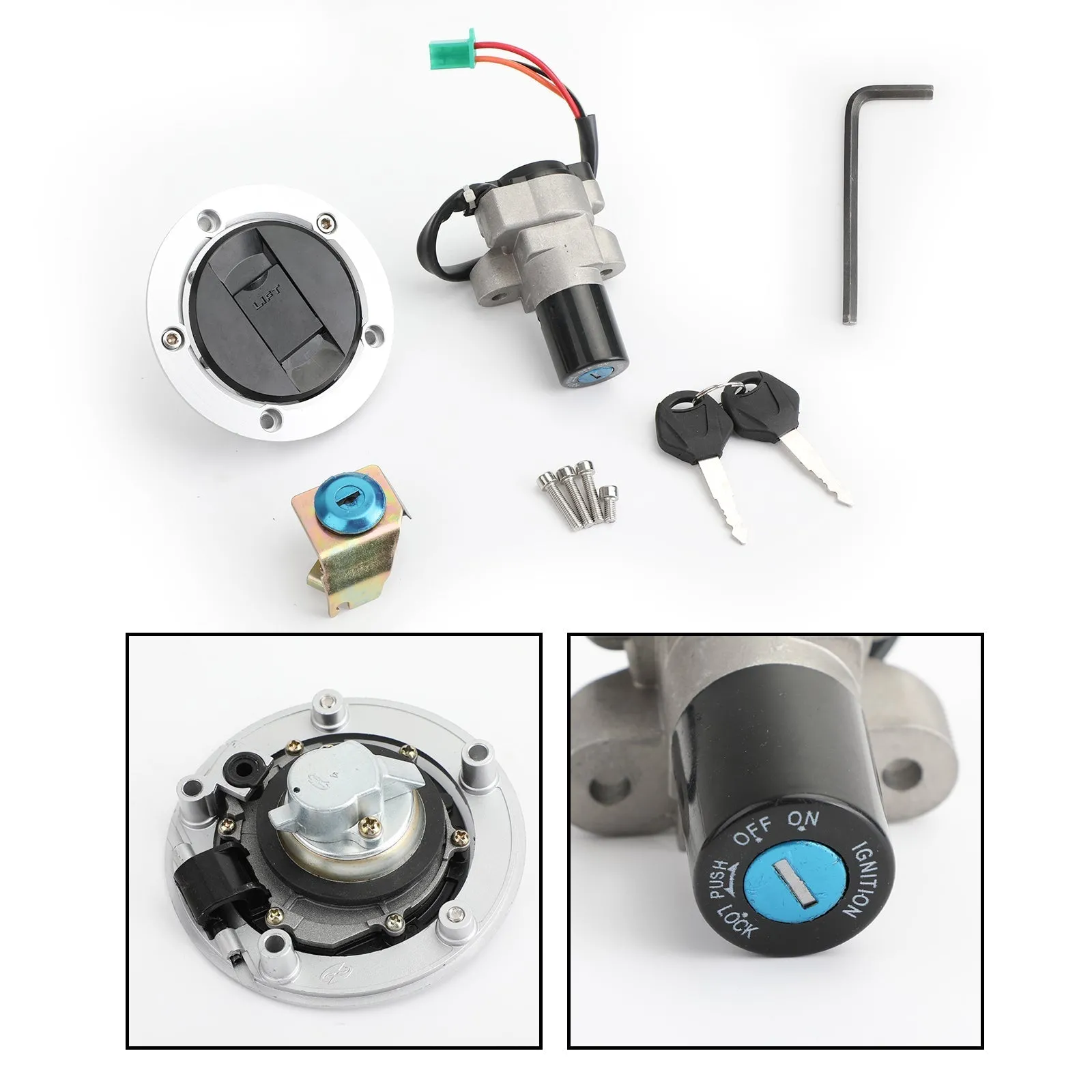 Llaves de bloqueo de tapa de combustible del interruptor de encendido para Suzuki GW250 Inazuma/GSXR 250 13-17 genérico