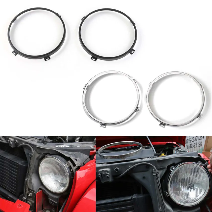 2x Soporte de montaje para faro LED de 7 pulgadas Anillo redondo Wrangler JK 07-2017 Genérico