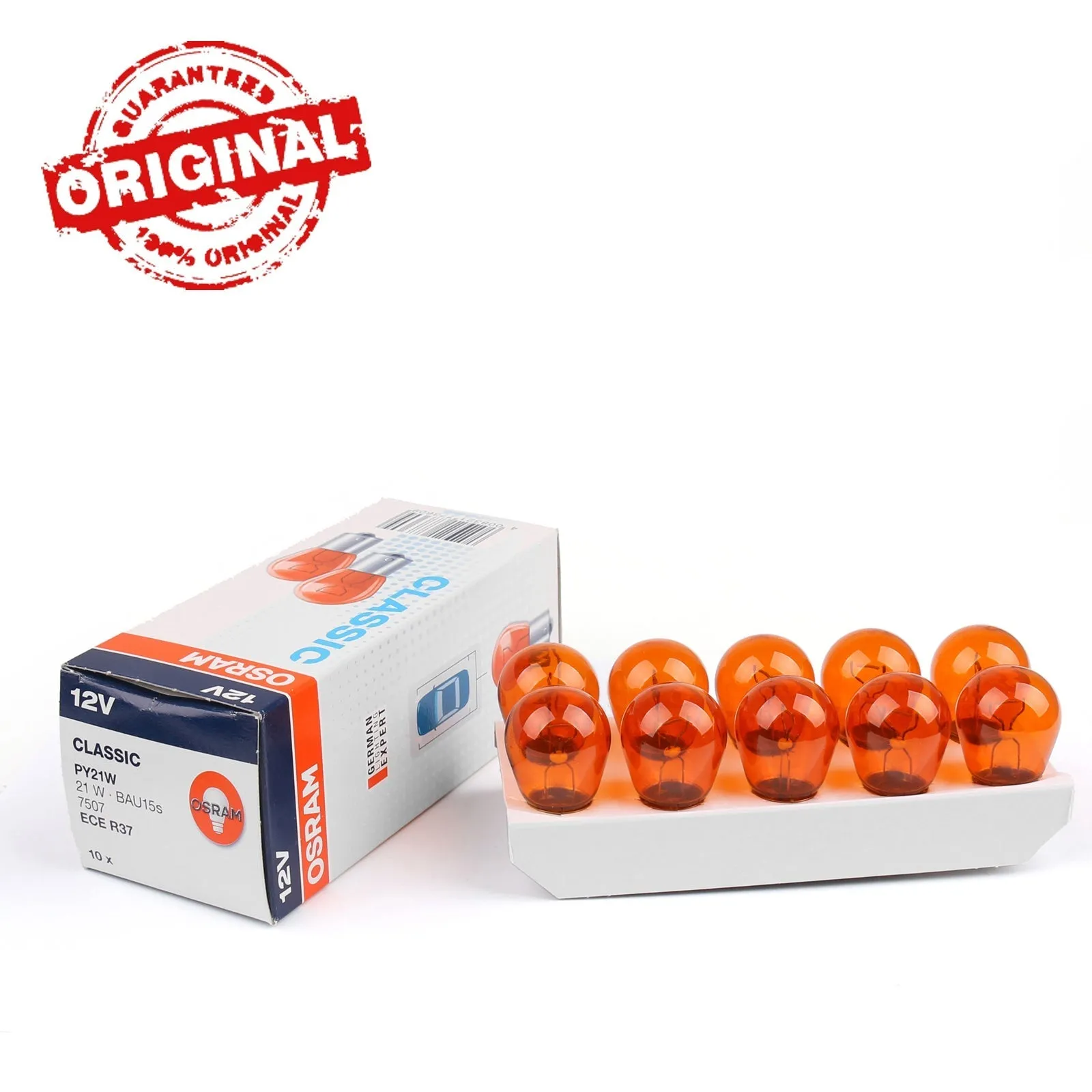 10X 7507 21W 12V PY21W OSRAM 2200K Bombillas de luz de señal de giro automática para automóvil Ámbar genérico