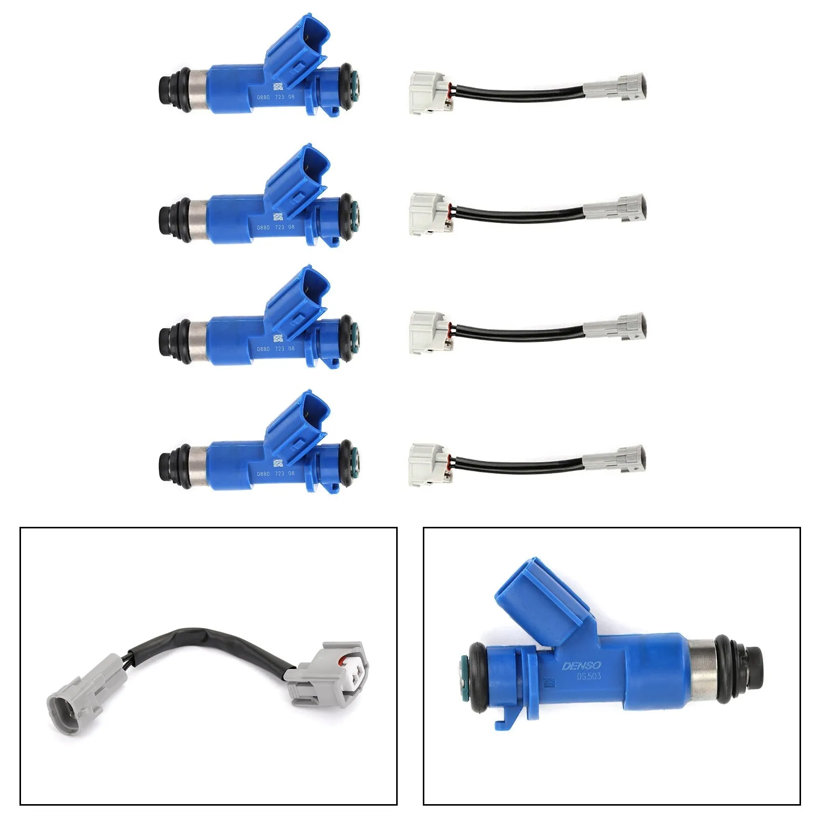 4 inyectores de combustible Denso nuevos de 410 cc para Acura Honda 16450Rwca01 genéricos