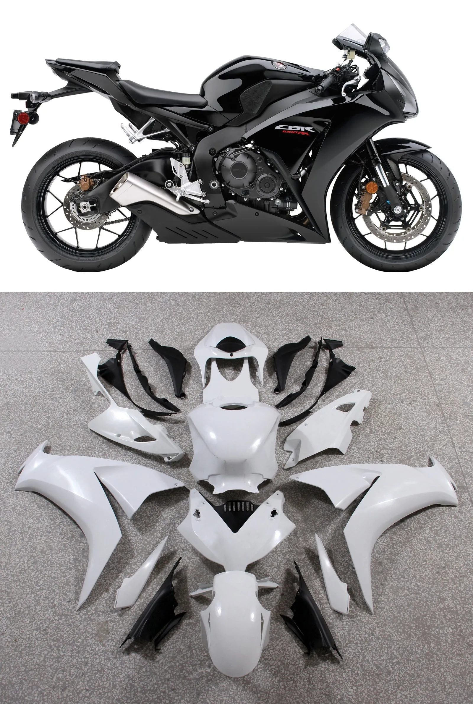 Carenados Amotopart 2012-2016 Honda CBR1000RR Negro CBR Genérico