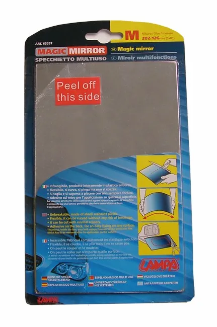 Lámina de espejo retrovisor exterior adhesiva para coche (202x126mm)