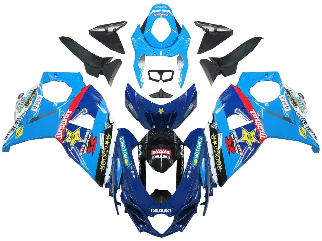 Carenados Amotopart 2009-2016 Suzuki GSXR 1000 Azul Rockstar Genérico