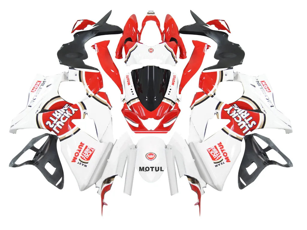 Carenados Amotopart 2009-2016 Suzuki GSXR 1000 Blanco y Rojo Lucky Strike Genérico