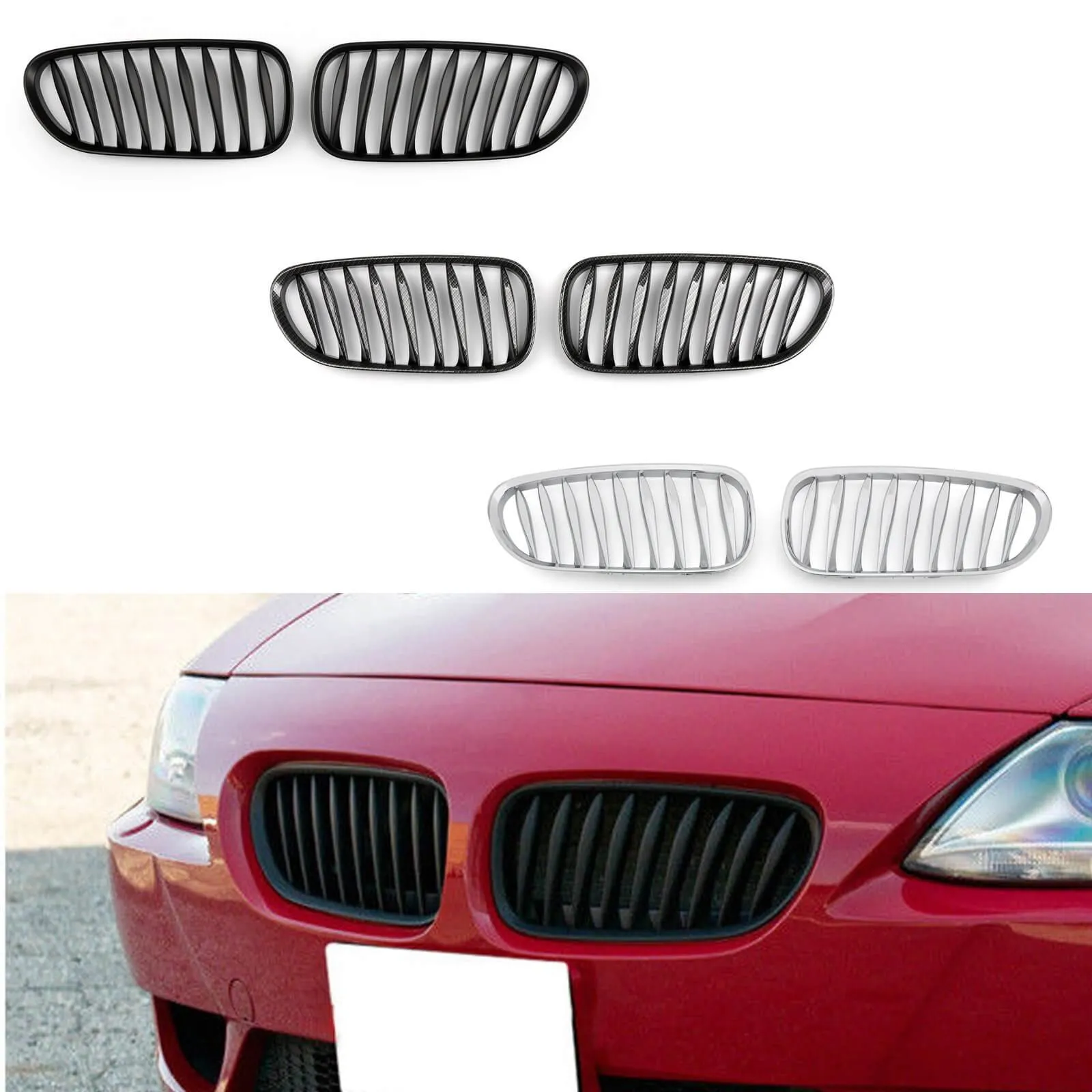 Rejilla BMW 2 rejillas deportivas para parachoques delantero para BMW Z4 E85 E86 2003-2008 genérico