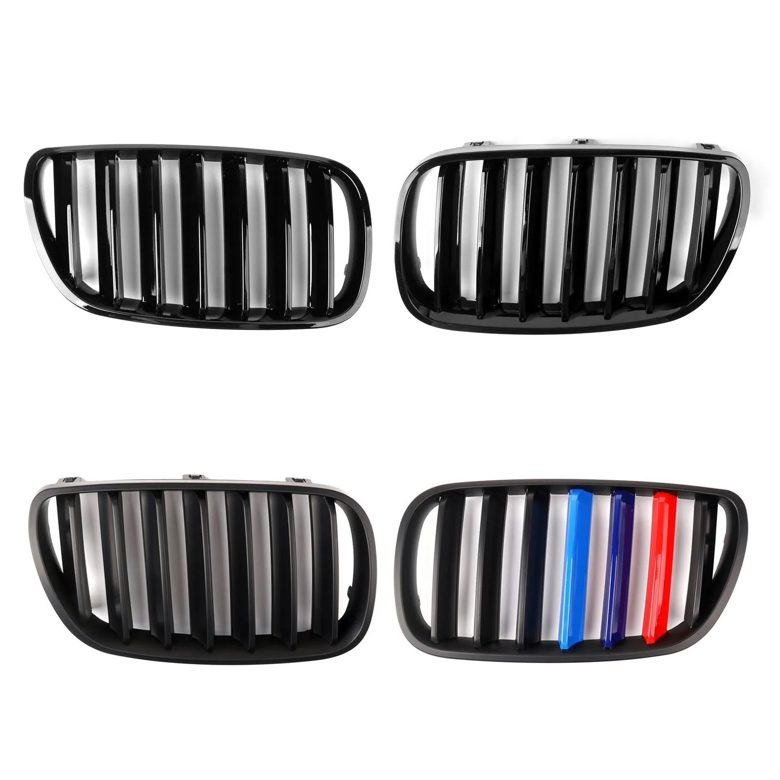1 par de rejillas de parachoques delantero negras para BMW E83 X3 LCI Facelift 2007-2010 genérico