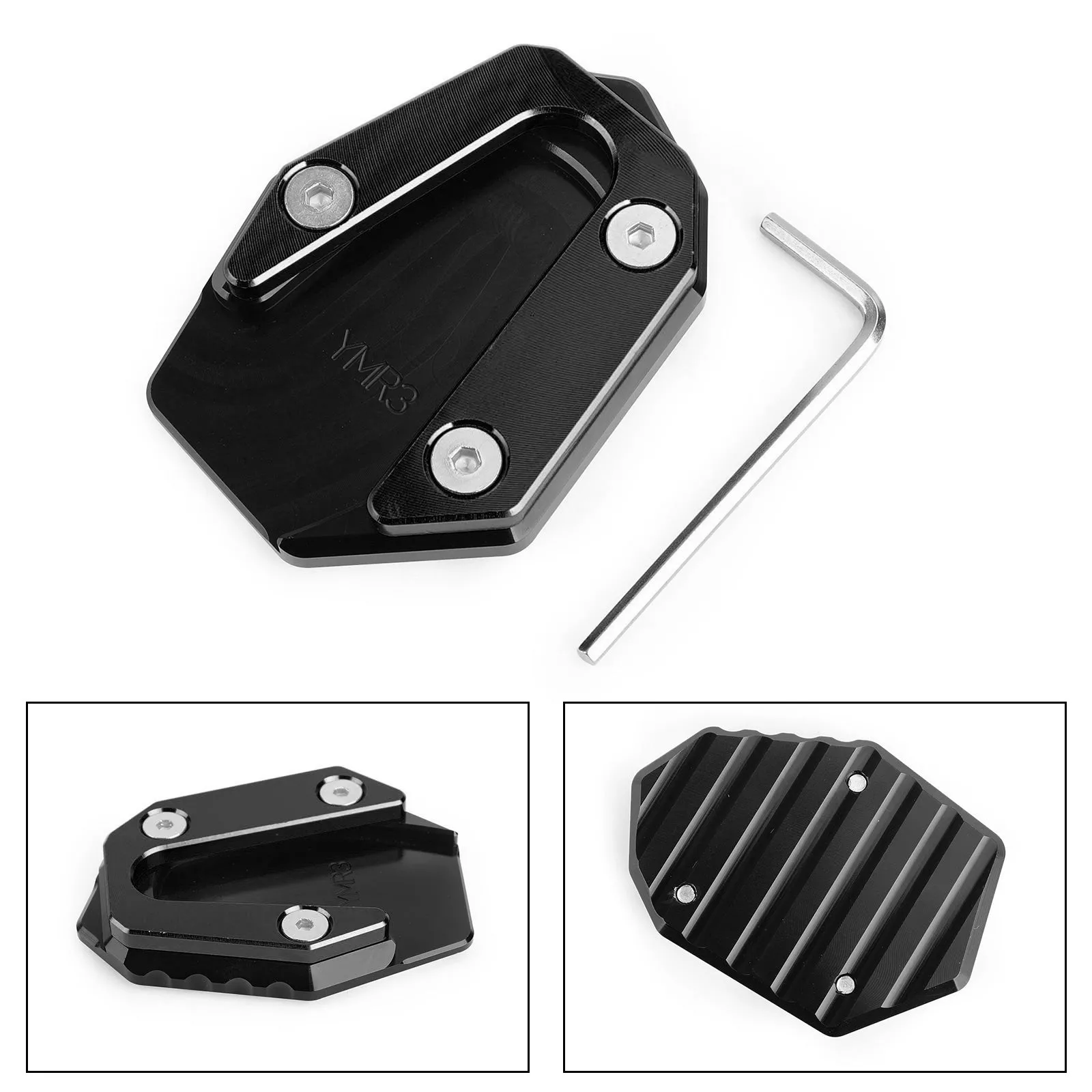Placa ampliadora de soporte lateral para YAMAHA YZF R25 R3 MT-25 MT-03 2014-2017 Genérico