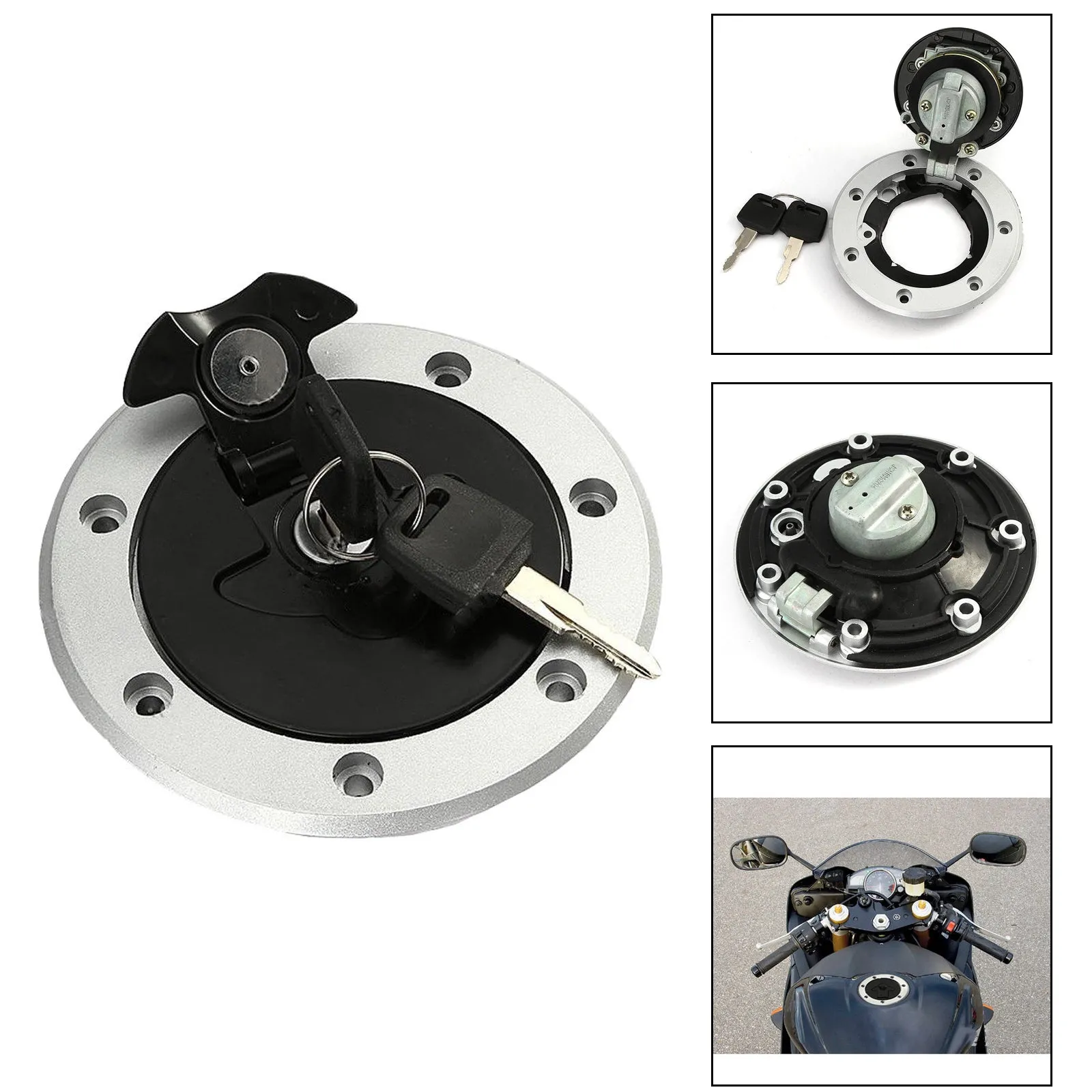 Llave de bloqueo de tapa de combustible, color beige, para Kawasaki ZR400-D1 ZR250 ZXR750 GPZ ZX-11 ZZR1100 genérico