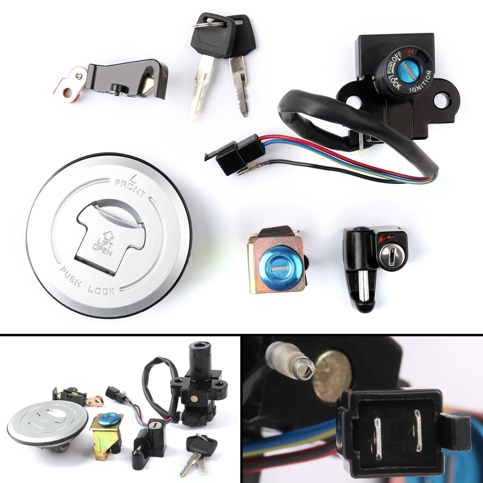 Juego de llaves de tapa de combustible y bloqueo de interruptor de encendido para Honda XRV750 Africa Twin 1993-2000 genérico