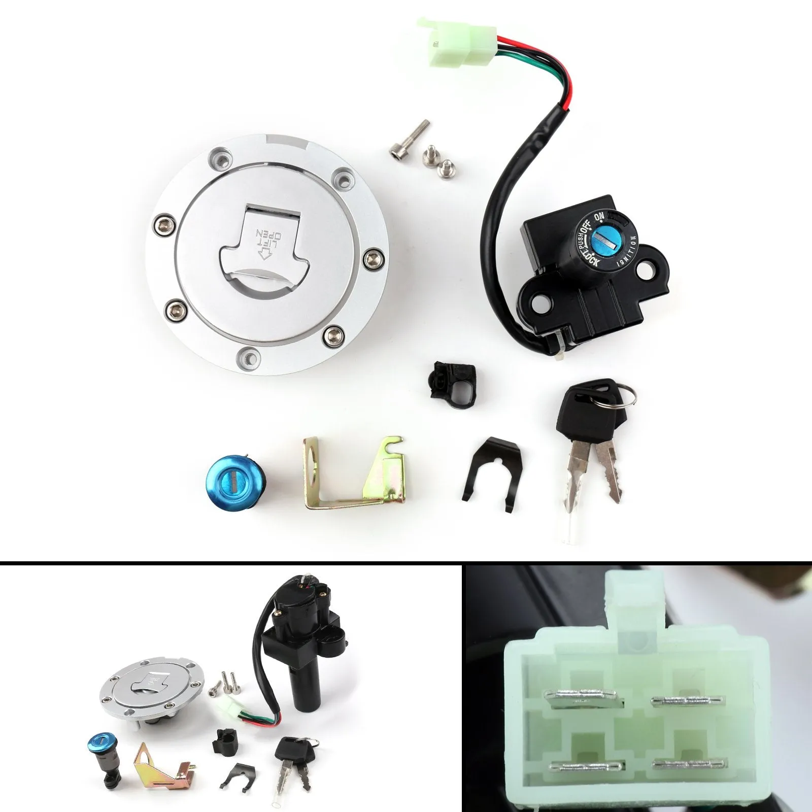 Juego de llaves de tapa de combustible y bloqueo de interruptor de encendido para Honda CB750 F2 92-01 CB1300 98-02 genérico