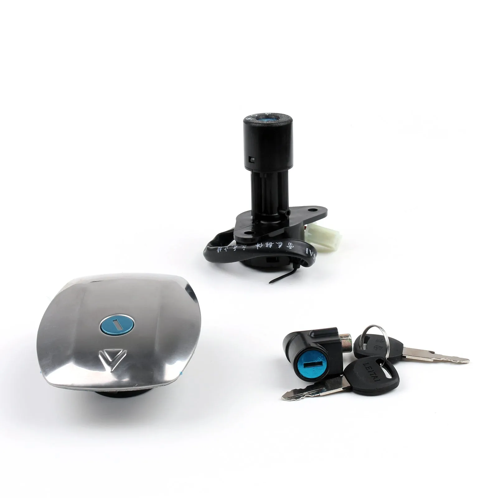 Juego de llaves de bloqueo de interruptor de encendido y tapa de combustible para Suzuki GS125 4 cables 1982-2000 genérico