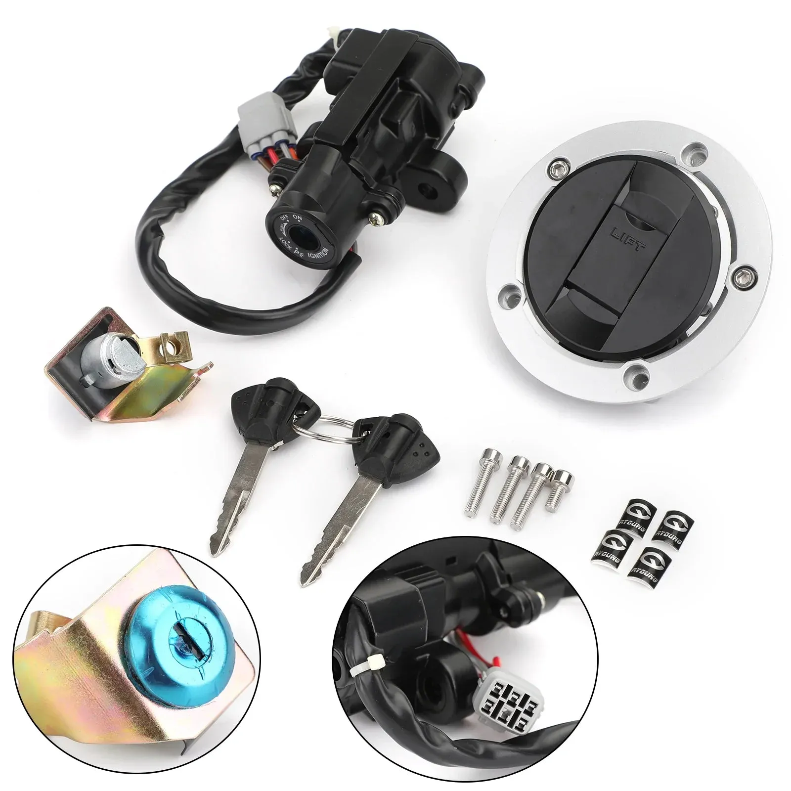 2006-2018 Suzuki GSXR GSX-R 600 750 Interruptor de encendido Tapa de combustible Kit de llave de bloqueo de asiento