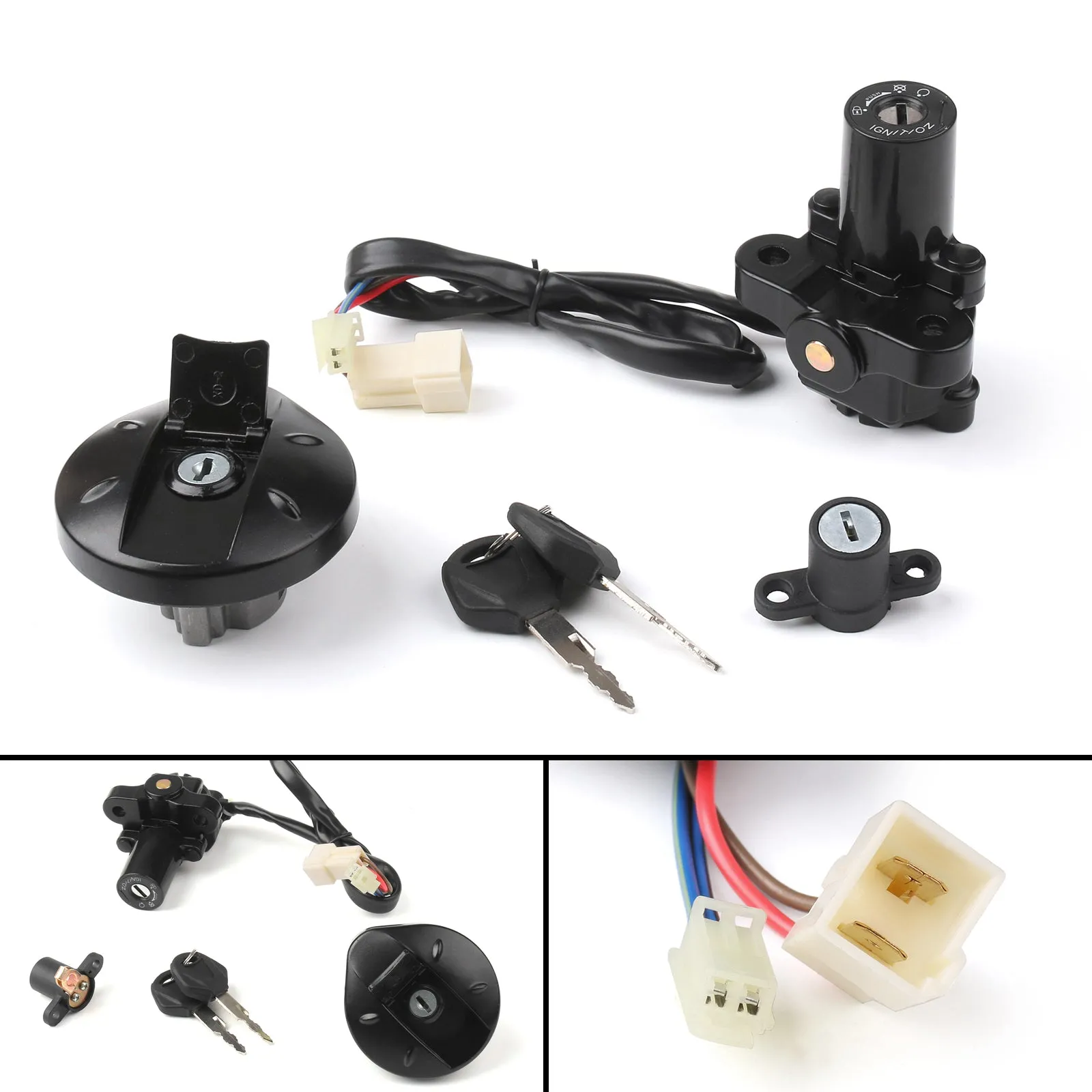Juego de llaves de bloqueo de tapa de gas de asiento de interruptor de encendido para Yamaha XT660 XT660 R/X 04-11 genérico