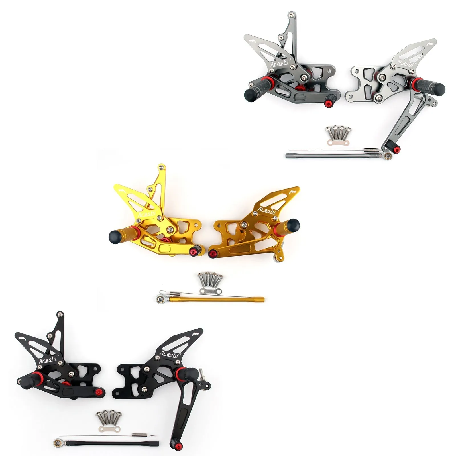 Estribos traseros ajustables para Suzuki GSXR1000 GSXR 1000 2007-2008 Genérico