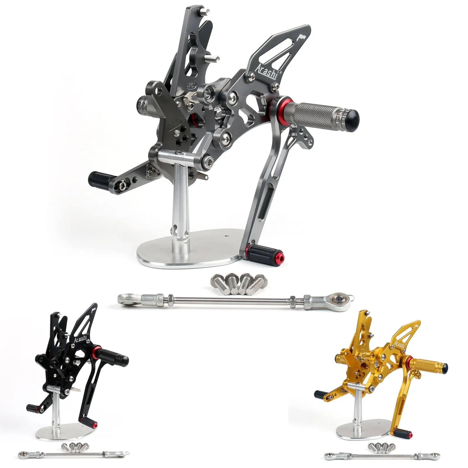 Estriberas traseras ajustables para Yamaha YZF R25 2014-2015 Genérico