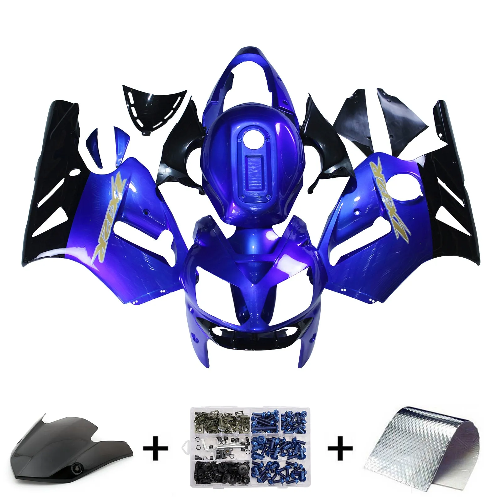 Carenados Amotopart Kawasaki ZX12R Ninja Azul Negro ZX12R (2002-2005) Genérico