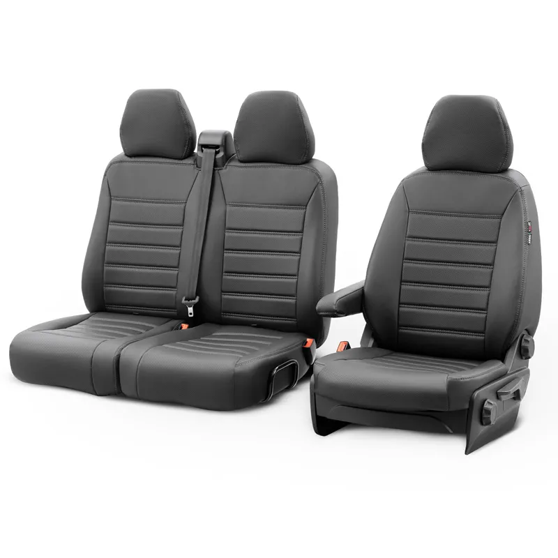 New York Design Fundas de asiento de cuero artificial 2+1 especifica para Citroën Jumper/Peugeot Boxer/Fiat Ducato 2006- (con re