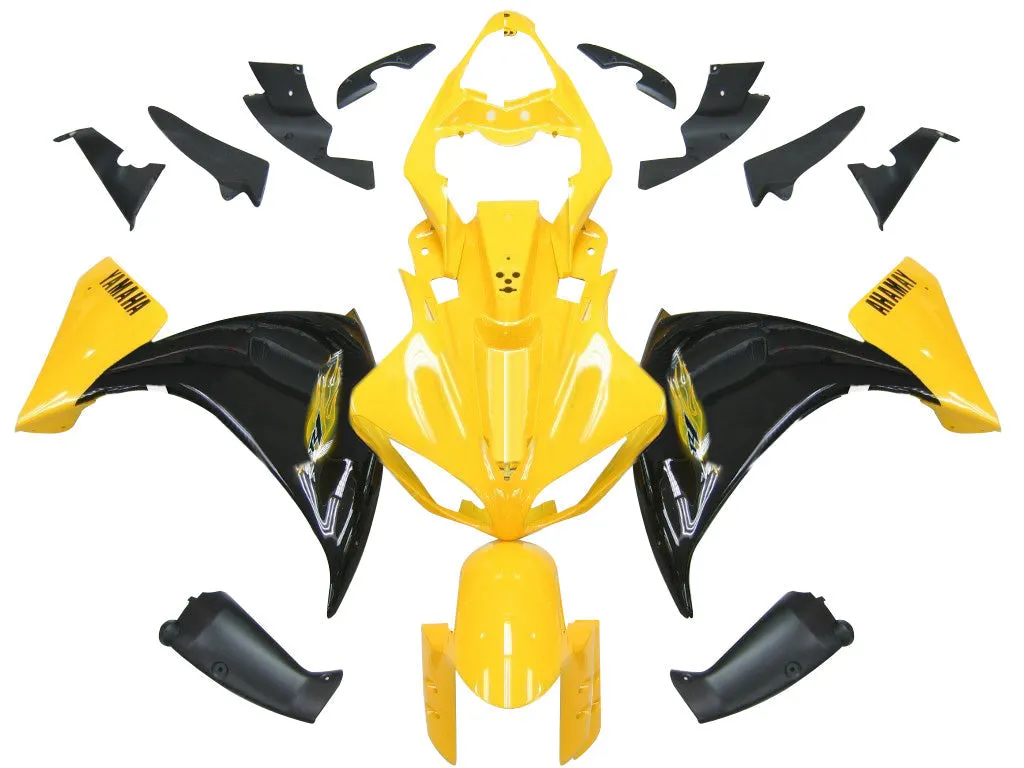 Carenados Amotopart 2009-2011 Yamaha YZF-R1 Amarillo Negro R1 Genérico