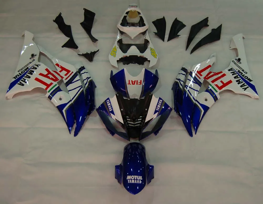 Carenados Amotopart 2008-2016 Yamaha YZF-R6 Blanco Azul No.46 FIAT R6 Genérico