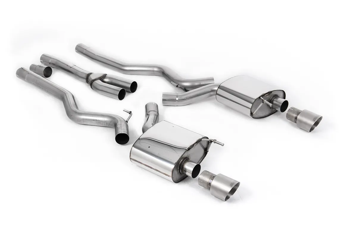 Milltek Cat-back Dual Outlet Non Resonated with GT-100 Titanium Trim SSXFD222 – Ford Mustang 2.3 EcoBoost (S550 Fastback)
