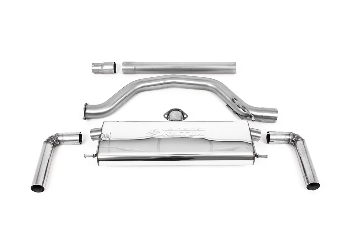 Milltek Cat-back System 80mm (Road+) with Polished GT-115 Trim. EC Approved SSXVW617 – Volkswagen Golf Mk8 GTi (245ps Non-GPF / North American Models Only)